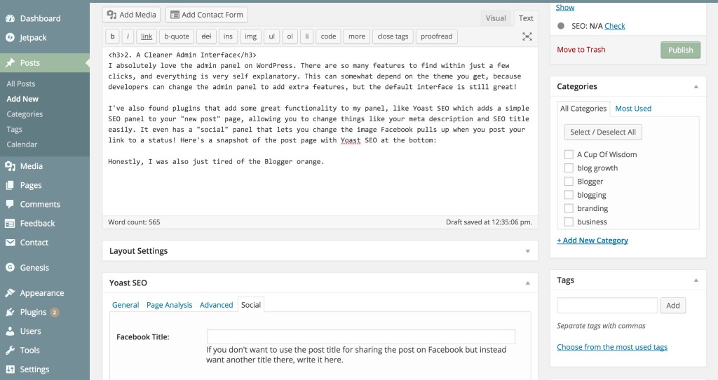 Post Page Screenshot